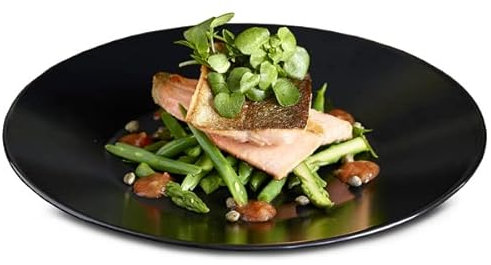 Viejo Valle Midnight Wide Rim Plate Black 25cm - Pack of 6 - Stoneware Plate