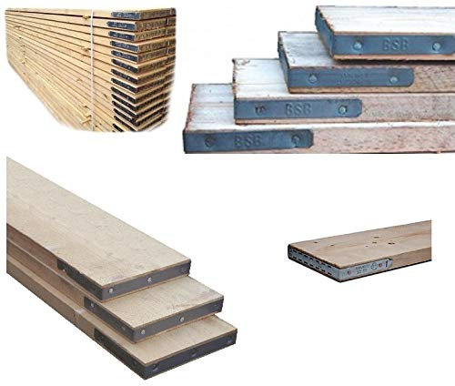 9 x Scaffold Boards Blanks 3.9m 13ft Treated 38mm x 225mm with Metal Banded Ends Scaffolding