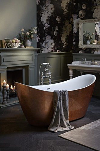 Casa Padrino Art Deco Badewanne freistehend Kupfereffekt Modell He-Hyl 1730mm - Freistehende Retro Antik Jugendstil Badewanne