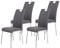 Hela Tische, 4er Set Esszimmerstuhl Andrea, Bezug Kunstleder Grau, Rundrohgestell Chrom, 100x43x64 cm