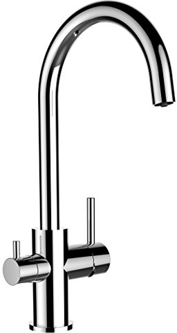 VIZIO 3 Wege Wasserfilter Chrom Küchenarmatur/Profi/Restaurant/Haus Wasserhahn für alle gaengigen filtersysteme geeignet/Mit U schwenkbarem Auslauf