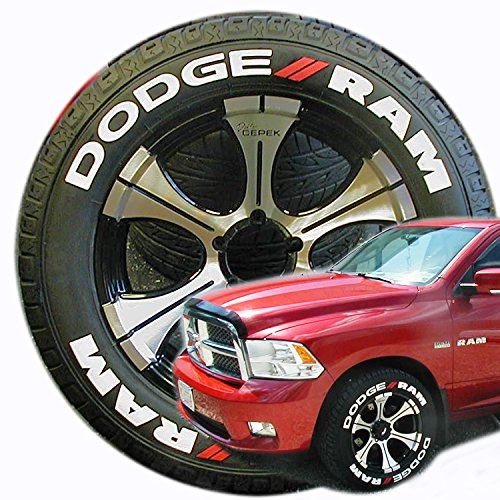 TyreStickers - 'Dodge RAM' - Tyre Lettering Accessory Kit (All Trucks 1500, 2500, 3500) // Easy, DIY Glue On // Free Touch-Up Cleaner (18-21/1.50 - 8 Decals)