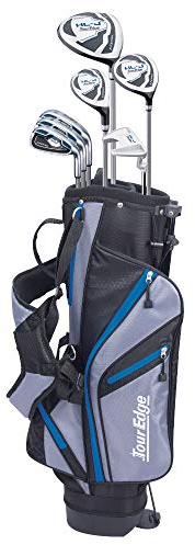 Tour Edge HL-J Junior Golf-Set mit Tasche (Rechtshänder, Graphit, 1 Putter, 3 Eisen, 1 Hybrid, 1 Fairwayholz, 1 Fahrer, 11–14 Jahre), Königsblau