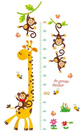 Abnehmbare Messlatte Wandaufkleber Cartoon Wachstum Wandsticker Kinderzimmer DIY Dekorative