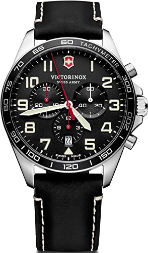 Victorinox Field Watch Herren Uhr analog Quarzwerk mit Leder Armband V241852