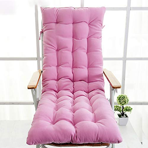 TYXTYX Gartenstuhl-Auflage Recliner Schaukelstuhl Kissen Kissen Verdickung rutschfeste Rückenlehne Stuhlkissen Winter Hochwertige Perlenbaumwollfüllung(Größe: 130X48CM, ohne Stuhl),Pink