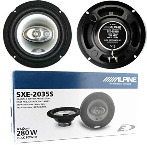 2 3-way coaxial speakers compatible with ALPINE SXE-2035S 20.00 cm 200 mm 8 45 watt rms 280 watt max impedance 4 ohm 90 db spl car porter, per pair