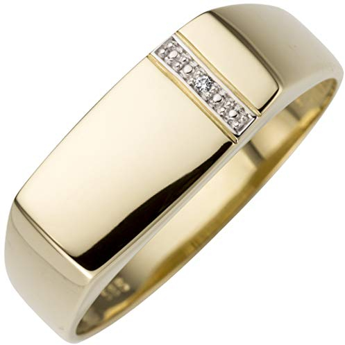 Jobo Herren-Ring aus 14 Karat 585 Gold mit Diamant Größe 66