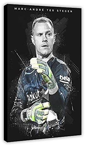 Andre Ter Stegen Poster Fußball Kunst Leinwand Wandkunst Dekor Gemälde für Wohnzimmer Home Dekoration Rahmen 60 × 90 cm