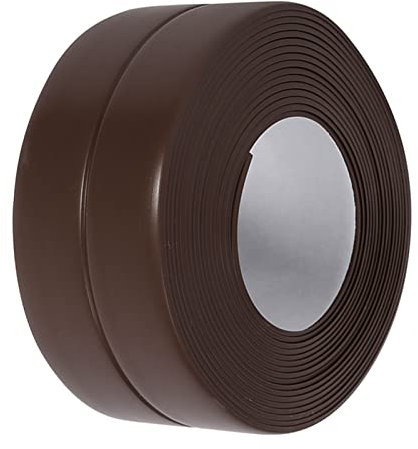 Nastro Sigillante Impermeabile, 3 Colori 3.2 m Sigillante Autoadesivo Nastro, PVC Profilo Battiscopa, Bordo Strisce per Cucina Lavello, WC, Vasca da Bagno (Marrone)