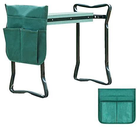 Jiubiaz Gartenhocker Garten Kniebank mit Eva Schaummatte, Tragbare Klappbar Gartenknie und Sitzbank mit Faltbarer Arbeitstasche Garten Sitzbank für Gartenarbeit bis zu 150 kg