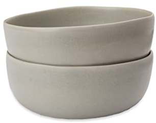 URBANARA Schale Malhou – 6 x 17 cm, Blassgrün, 100% Stein Steingut, 2er Set, Schalenset Tafelservice Tafelgeschirr Schüssel Camping Outdoor Essgeschirr Kombiservice Picknickgeschirr Ramen Bowl