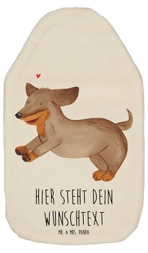 Mr. & Mrs. Panda Personalisierte Wärmflasche Hund Dackel - Personalisierte Geschenke, Personalisierte Kinder Wärmflasche, Haustier, Personalisiertes