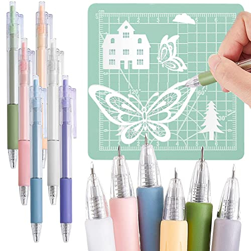 6 stylos couture auto-cicatrisant, stylos rétractables pour travaux manuels, outils de coupe, coupe-papier, stylo à découper, stylos à papier pour bricolage