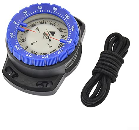 HpLive Tauchkompass, wasserdichter Kompass, Tauchkompass, professionelles Modulmessgerät für Tauchen, Camping, Kajak und Outdoor-Sport, Blau
