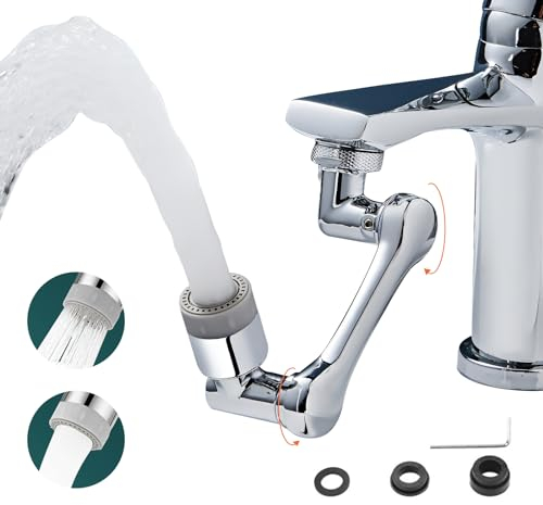Aireador de Grifo Giratorio, Aireador de Grifo Giratorio de 1080°,Aireador de Grifo Con 2 Funciones de PulverizacióN, Aireador Grifo Cocina，Accesorio Giratorio Para Grifos de Cocina/BañO