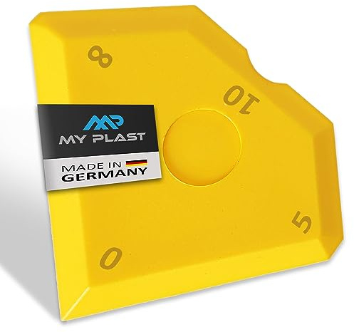 My Plast Fugenglätter Nr. 2 - Gelb - 0/3/5/10 mm, 5 Stück | Silikon-Abzieher für 90°-Fuge - Fliesen-Fugenabzieher für präzise Ecken & Kanten - Made in Germany