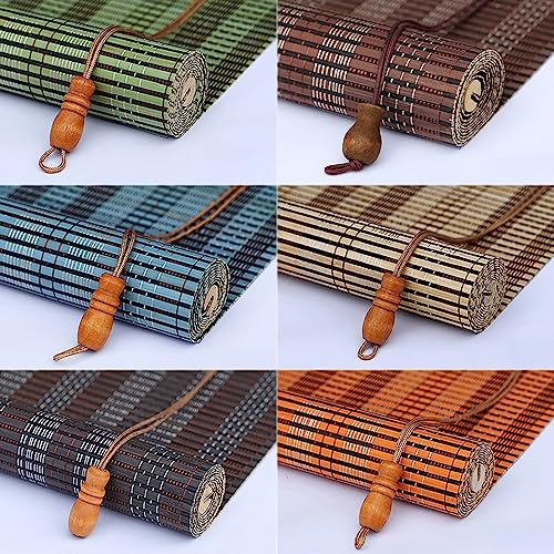 DUYULIANG Persianas De Bambu Interior Exterior, Cortina Regulable De Temperatura Y Luz En Interior Y Exterior, Persiana Enrollable De Madera, Cortina Estores Opacas para Ventanas, Sin Deformación