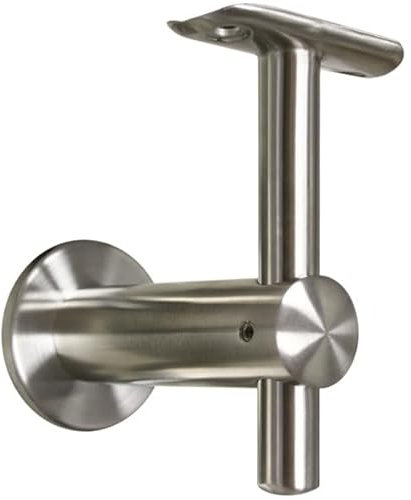 Handlaufträger mit flacher Platte Edelstahl V2A Handlauf VA Handstütze Treppengeländer Geländer Treppen Balkongeländer Terrassengeländer Balkon Terrasse 1 Stück