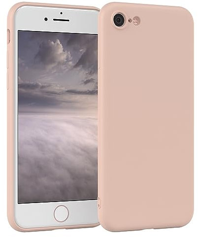 EAZY CASE - Silikonhülle für iPhone SE 2022 / SE 2020, iPhone 7/8 Hülle Silikon Case Rosa weich stoßfeste Handyhülle Schutzhülle mit Kameraschutz Dünn Premium Schutz Cover Bumper Altrosa Pastell