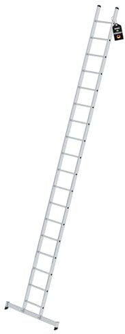 PROREGAL Sprossen-Anlegeleiter mit nivello®-Traverse | 18 Sprossen | Leiter, Teleskopleiter, Trittleiter, Bockleiter, Sprossen-Doppelleiter