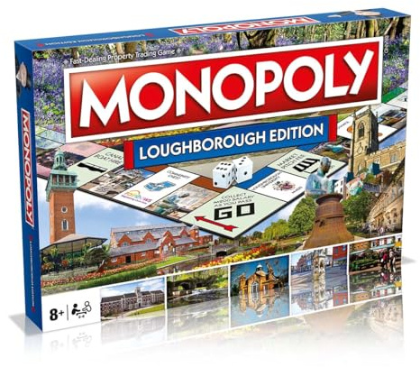 Winning Moves Loughborough Monopoly-Brettspiel, Rundgang durch das Spielbrett, Kaufen, Handeln auf dem Weg zum Erfolg, EIN tolles Geschenk für Kinder ab 8 Jahren