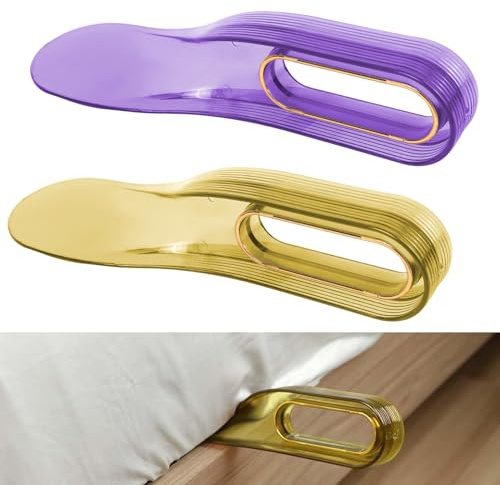 Adorila 2 Pack Mattress Lifter Tool for Changing Sheets, Bed Sheet Tucker Tool for Making Bed, Mattress Tucker Tool Paddle (Yellow & Purple)