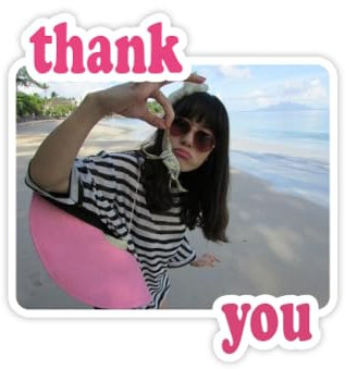 Ellie Yao Beach Wave Aufkleber mit Aufschrift Thank You