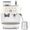 Smeg EGF03CRUK Espresso Coffee Machine with Grinder, 20 Bar Pump, 2.4L, 1650W, Cream