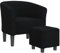vidaXL Clubsessel, Sessel mit gepolstertem Sitz Armlehnen, Cocktailsessel mit Fußhocker, Loungesessel Relaxsessel Polstersessel, Schwarz Stoff