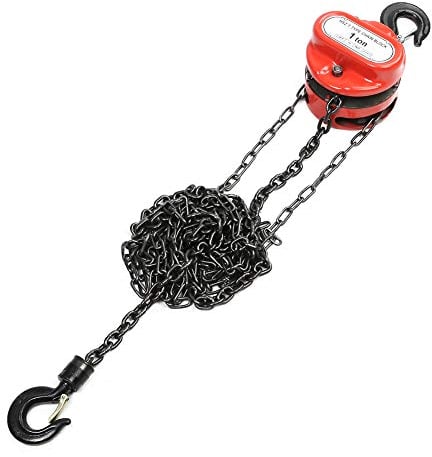 Hand Chain Hoist, 1T Chain Puller Block Fall Chain Hoist 3 Meters Lifting Chain with Hook for Workshop Garage Factory