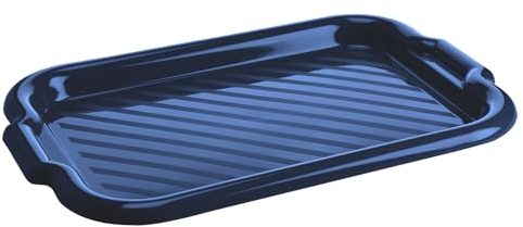 Galicja Molly Party-Serviertablett – Rechteckiges Tablett aus Kunststoff für Snacks, Essen, Kekse – 40x28x2,5 cm, Dunkelblau