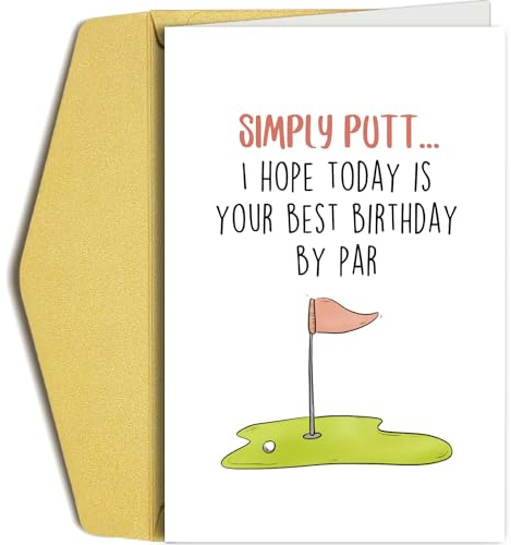 Oamiolek Lustige Golf-Geburtstagskarte für Männer, Happy Birthday Karte für Golfer, humorvolle Sport-Geburtstagskarte für Vater, Onkel, Ehemann, Bruder, I Hope Today Is Your Best Birthday von Par