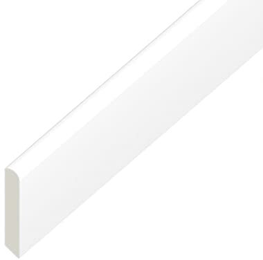 Virtual Plastics White Plastic Trim - 20mm x 5m - Rounded Edge - Gloss Finish
