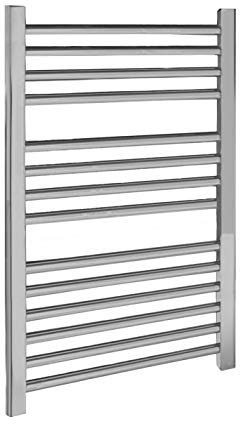 Balterley Heated Vertical Towel Rail with Straight Rails - 679 BTU - 700mm x 500mm - Chrome