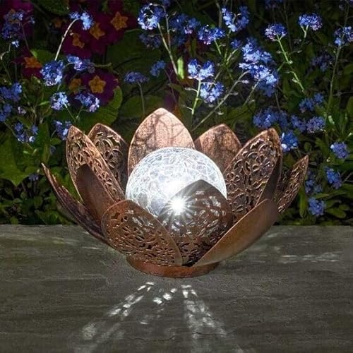Garden Mile Solarbetriebene Gartenleuchte - Blume Silhoutte Licht Gartendekoration Mehrfarbige LED-Leuchten