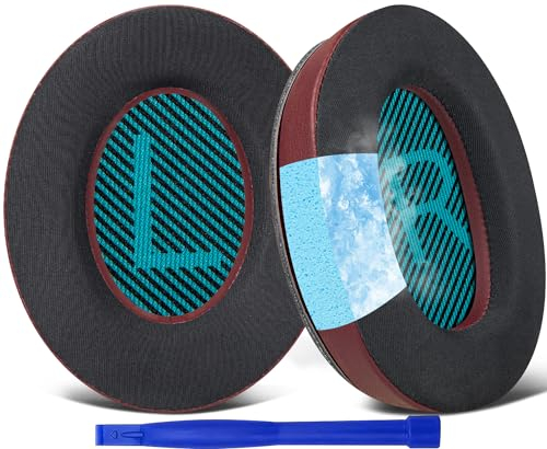 SoloWIT Cooling-Gel Earpads Cushions for Bose Headphones, Replacement Ear Pads for Bose QuietComfort 15 QC15 QC25 QC2 QC35/Ae2 Ae2i Ae2w/SoundTrue & SoundLink Around-Ear & Around-Ear II (Burgundy)