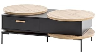Schildmeyer Looks by Wolfgang Joop Couchtisch, Eiche Landhaus/schwarz, Holzwerkstoff, 128.2 x 76 x 41.1 cm, 701739