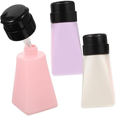 Healeved 3pcs Refillable Nail Polish Remover Bottles Type Dispensers for Easy Liquid Dispensing Chic Design for Home Travel Prevents Leakage and Volatilization
