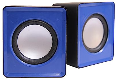 tuwiwol Computer Speakers Subwoofer Protable Loudspeaker Mini USB Wired Sound Surround Tabletop Laptop Multimedia Notebook, Blue