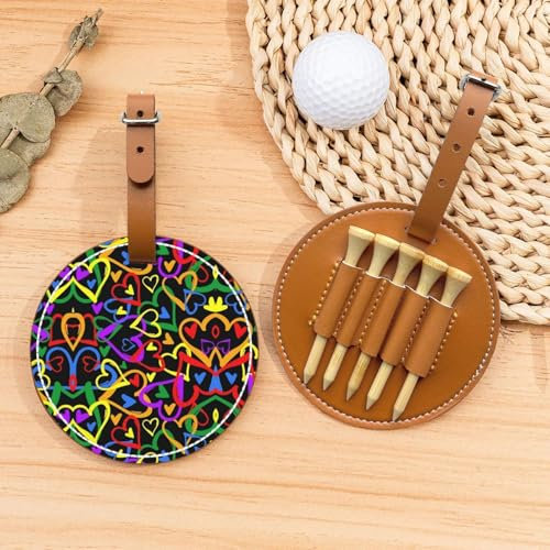 Gay Pride Rainbow Golf Tees Organizer-Tasche – tragbare braune Golf-Tragetasche für Männer und Frauen, entworfen für Komfort auf dem Platz