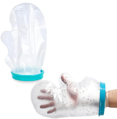 KSJEHW Wasserdichter Gipsschutz (Hand) aus Silikon, für Bad & Dusche, für Erwachsene Person(33 * 25.5cm)