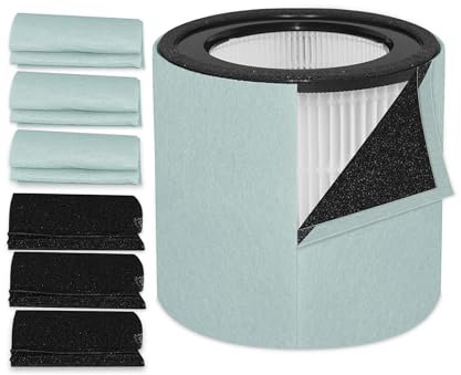 Facecool Ersatzfilter kompatibel mit TruSens Z-3000 Luftreiniger, 3-in-1-Filtration, hocheffizienter Aktivkohle-Vorfilter, mit 1 HEPA-Filter + 4 Kohlefilter + 4 Vorfilter (groß)