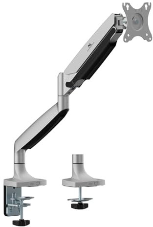 Maclean Doppelarm-Monitorhalterung mit Gasfeder für 17-45 Zoll Bildschirm bis zu 16kg | Tragarm, Tischhalterung, Höhenverstellbar, Schwenkbar, Neigbar, Drehbar VESA 75x75, 100x100 mm