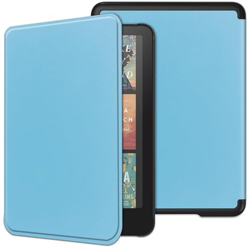Tablet PC Case Compatible con Kindle Paperwhite (12.a generación, 2024) Estuche de 7 Estuche Compatible with tableta inteligente de tres pliegues, estuche protector liviano Carcasa trasera de PC dura