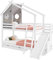 xixiworkshop Kinderbett 90×200cm, Hausbett mit 2 Schubladen Ablageregal/Treppe/Rutsche Kinder-Etagenbett mit Stabiles Holz Lattenrost Hochbett Rausfallschutz, Bett mit Stauraum, ohne matratze, weiß