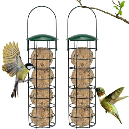 Meisenknödelhalter 2 Stück Vogelfutterspender Futterspender Vögel | Länge: 31cm | Robuste Maisenknödelhalterung & Knödelhalter für Vögel. Einfaches Aufhängen an Baum oder Balkon