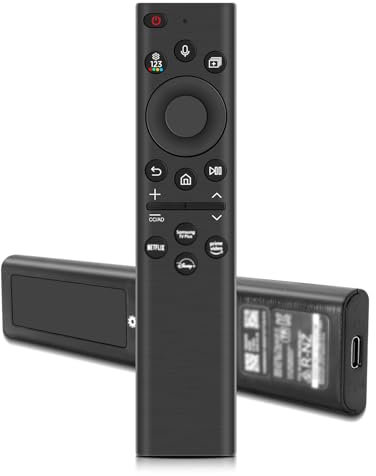 BN59-01385A Telecomando batteria ricaricabile per SMS Smart TV, telecomando universale, telecomando vocale sostitutivo con USB Type-C, compatibile con telecomando SMS Smart TV - Nero