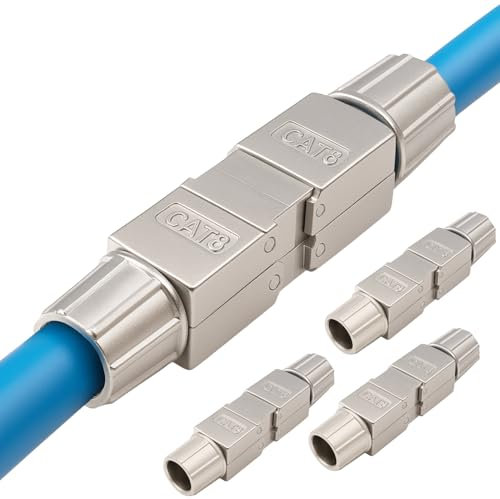Germany B.e.s.t 4x CAT.8 Netzwerkverbinder werkzeuglos STP Kupplung feldkonfektionierbar kompatibel mit CAT7,CAT6