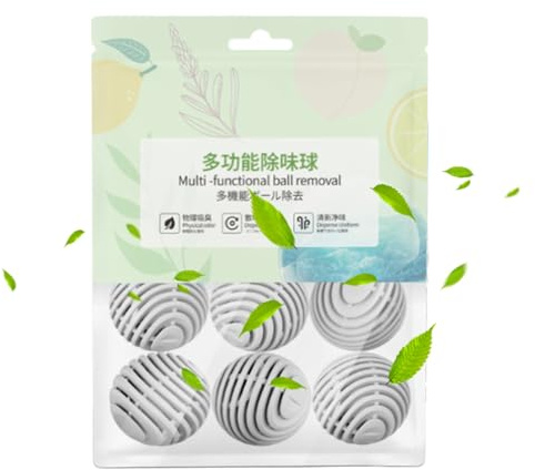 Shoe Balls Odor Eliminator – 6 Stück Öko-Schuh-Deo-Bälle | Fußgeruch Entferner für Turnschuhe, Schränke, Schränke, Schränke, Stiefel, Turnbeutel